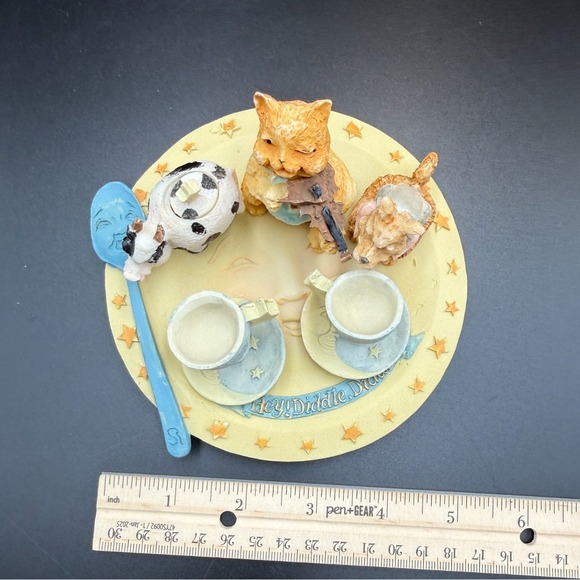 Vtg 1995 Mini Miniature Popular Imports Hey Diddle Diddle Tea Set 10-piece - Picture 4 of 6